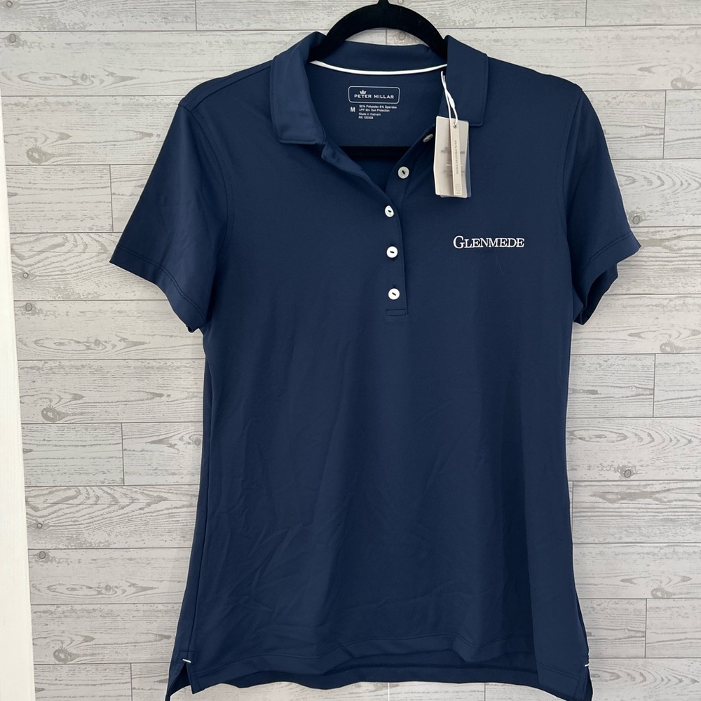 Peter Millar Navy Blue Golf Polo Short Sleeve Top Medium